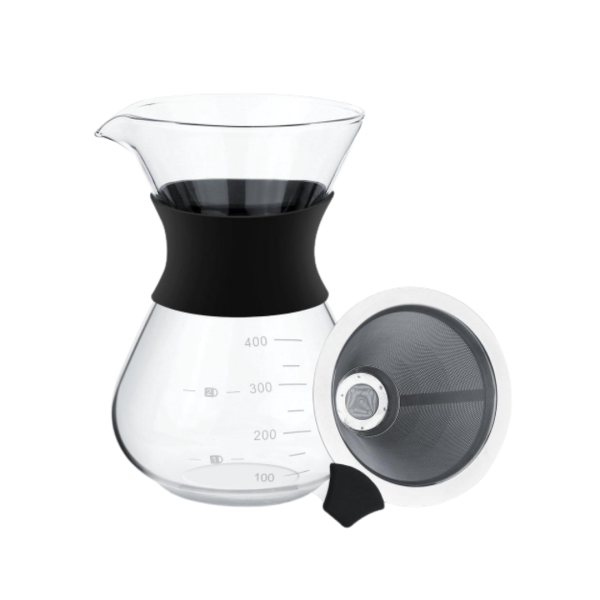 Glass Coffee Server (400ml) with Stainless Steel Filter